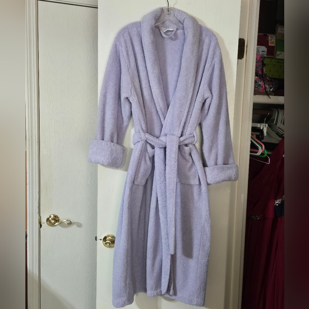Lavender Bath And Body Works Fleece Robe- Rare And Out Of Production!!